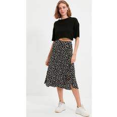 FeMan Midi A-line Regular fit Knit Skirt Schwarz
