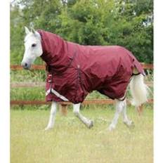 Equitazione Coperta impermeabile per cavalli con copricollo Premier Equine Buster 400 Rouge