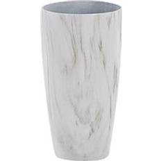 Beliani Outdoor Indoor Plant Flower Pot Tall Marble Effect