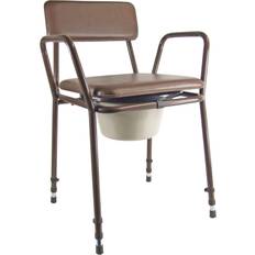Medical Aids Aidapt Essex Height Adjustable Commode Chair Brown