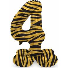 Letterballonnen Folat Staande Folieballon Cijfer 4 Tiger Chic 41 cm