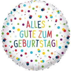 Multicolor Globos con Texto y Tema Alles Gute Zum Geburtstag Konfetti Folienballon