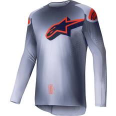 Clothing Alpinestars Supertech Lipan MX Jersey Grey-Fluo Orange