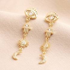 Lisa Angel Hamsa Hand Drop Earrings Gold