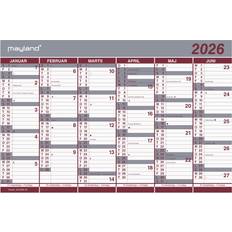 Vægkalendere Mayland Kontorkalender Dobbelt halvårskalender 2026