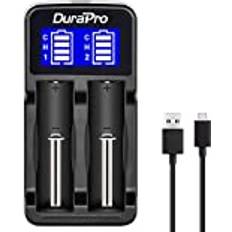 DuraPro LCD universell intelligent USB dubbel batteriladdare för Li-ion/Ni-MH/Ni-Cd 18650 18500 18490 18350 17670 17500 16340 RCR123 14500 AA AAA uppladdningsbara batterier