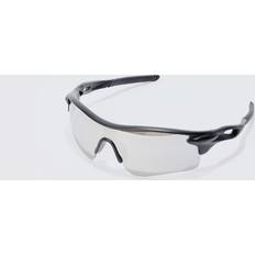 Solbriller boohooMAN Man Active Rubberised Mirrored Sunglasses - Grey