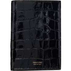 Tom Ford Black Shiny Croc T Line Passport Holder - BLACK - UNI