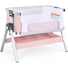 Bassinetts Costway Baby Bassinet Bedside Sleeper with Storage Basket Wheel