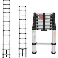 Extension Ladders Dayplus EN131 Folding Aluminum Telescoping Collapsible Roof Climb Ladder Tool 5M/16.4ft