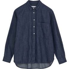 GOTS (Global Organic Textile Standard) Overdele Aiayu Lynette Shirt - Dark Blue Jeans