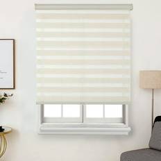 Linen Blinds Faux Linen Zebra Shade, Free-Stop Zebra