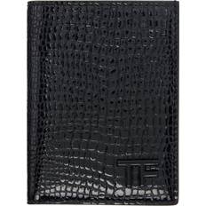 Tom Ford Black Leather T Line Folding Holder - BLACK - UNI