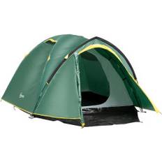 Dome Tält 2-3 Pers 190T Glasfiber Grön/Gul
