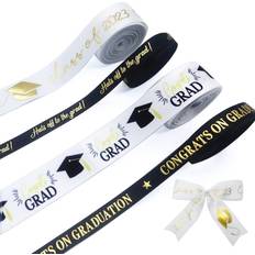 Christmas Gift Wrap Ribbons 4 rolls 20 yards graduation ribbons graduation hat star ribbons congratulatio. White