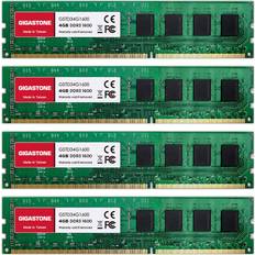 Gigastone 【DDR3 RAM】 Desktop RAM 16GB 4x4GB DDR3 16GB DDR3-1600MHz PC3-12800 CL11 1.5V UDIMM 240 Pin Unbuffered Non ECC for PC Computer Desktop Memory Module Ram Upgrade Kit Desktop ONLY