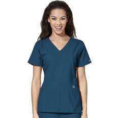 WonderWink W123 Women’s Stylized V-Neck Scrub Top — Caribbean