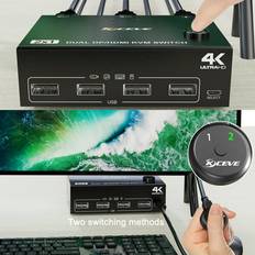 KVM Switches Kceve Sold by: ArtmyHome, KVM DEVICE Kvm Switch Office Use Dual Compatible Dp 4k 60hz Switch 4k 60hz Ideal And Office Setup 4k 60hz Kvm Dp/ 4k 60hz Dual-compatible Dp/ Kvm 4k 60hz Dual-compatible Dp/ Monitors 4k 60hz 2