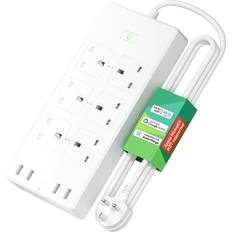 Meross smart power strip, 6 ac outlets and 4 usb ports, smart 6 gang 4