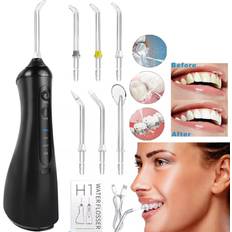 Water Flossers for Teeth Cordless Oral Irrigator Dental Water Jet with 6 Jet Tips IPX6 Waterproof for Tavel and