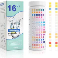 50Pcs Drinking Water Test Strips, 16 IN 1 Pool Test Strips Hot Tub PH Test Strips SPA Test Strips Detect for Total Alkalinity PH Hardness Chlorine