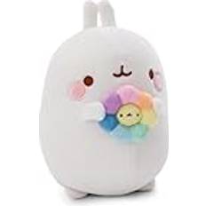 Gosedjur MOLANG med regnbågsblomma 24cm i presentförpackning vit Mjuk leksak gjord av mjuk plysch Gullig mjuk leksak att gosa och leka med, för barn och vuxna: utmärkt present