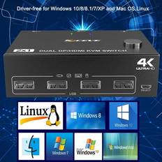 KVM Switches Kceve Sold by: LesoGood Shop, KVM DEVICE Video Resolution 4k 60hz Kvm Monitors Ideal Dp 4k 60hz Dp/ 4k 60hz 2 Monitors Switch 4k 60hz Office Use Kvm Switch 4k 60hz Video 4k 60hz 2 4k 60hz Ideal 4k 60hz Resolution