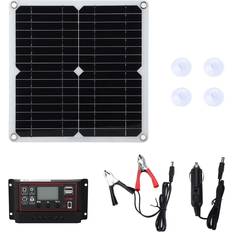 HCSC 15w Solar Panel Kit Dual Usb Dc Output 100a Controller Solar Cells For Car Boat Batterycontroller Black