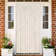 vidaXL Flueforhæng 100x230 cm Chenille Beige Og Hvid