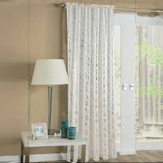 Curtains & Accessories Velosso Stunning Metallic Foil Print Floral Burst Voile Panel