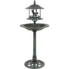 Iron Garden Decorations Samuel Alexander Ornamental Garden Bird Bath with Sheltered Feeding