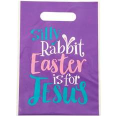 Gift Bags Oriental Trading 50 Pc 7"x9.5" Bulk Small Silly Rabbit Easter Is for Jesus Plastic Goody Bags