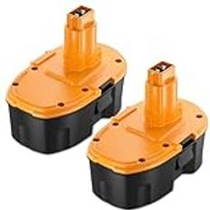 2 x 5 000 mAh ersättningsbatteri för Dewalt batteri 18 V NI-MH DC9096 DE9098 DE9094 DE9096 DE9039 DE9503 DW9096 DW9095 DW9098