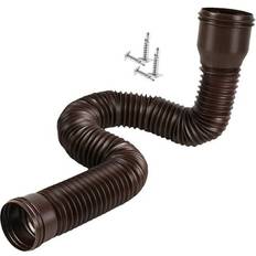 Koolsoo Brown Rain Gutter Downspout Downspout Extender Diverter Retractable 47-150cm for Rainwater Drainage Flexible