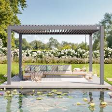 3x4m Pergola Louvered Roof Pearl Grey