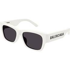 Balenciaga Herre Solbriller Balenciaga Unisex BB0262SA Solbriller Acetat - Hvid/Grå Firkantet