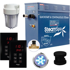 Saunas SteamSpa Royal 4.5 KW QuickStart Acu-Steam Touch Panel Bath Generator Package with Built-in Auto Drain in Matte Black 19.0 In. W X 15.0 In. H X 9.0 In. D