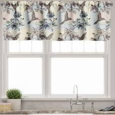 Valances Ambesonne Nature Valance Pack of 2 Birds Hibiscus Flowers