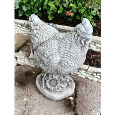 Geko Stone Effect White Hen Statue