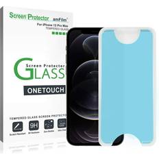 AmFilm 2 pack onetouch tempered glass screen protector for iphone 12 pro max Clear