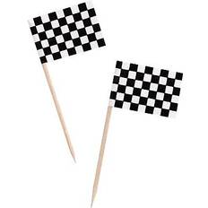 Noir Décorations de Table Creative Party Racing Flag Cake Topper (Pack of 50)