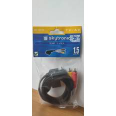 Skytronic 1.5m scart to 3x phono rca out switchable triple lead -nos