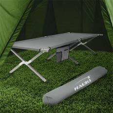 Hauki Campingbett Feldbett klappbar 210x83x46 cm Grau mit Tragetasche bis 150 kg