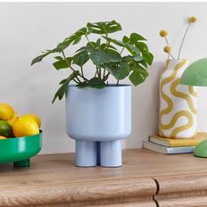 Elements Metal Footed Plant Pot Sky