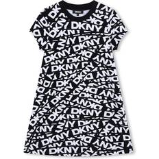 DKNY Girls Black & White Cotton Dress