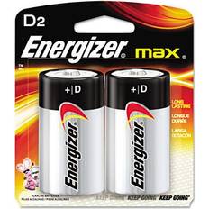 Energizer MAX Alkaline D Batteries, 1.5V, 2/Pack