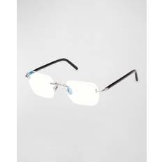 Tom Ford Rimless Rectangle Blue Light-Blocking SHINY PALLADIUM