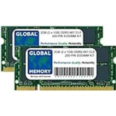 2GB 2 x 1GB DDR2 667MHz PC2-5300 200-PIN SODIMM MINNE RAM KIT FÖR MACBOOK TIDIGT/MITTEN/SENT 2006 MITTEN/SENT 2007 TIDIGT/SENT 2008 TIDIGT 2009 & MACBOOK PRO TIDIGT/MITTEN/SENT 2006 MITTEN/SENT 2007 TIDIGT 2008