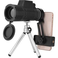 Binoculars & Telescopes Zunate 50 x 60 Monocular Telescope for Mobile Phone，Day and Night Vision Monocular with Phone Clip and Tripod- Waterproof Optical Glasses-Ideal for