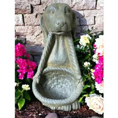 Geko Stone Effect Grey Dog Basket Birdfeeder